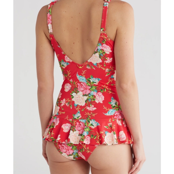 $128 NWT Betsey Johnson beautiful floral swimsuit bathing suit M - Picture 2 of 7